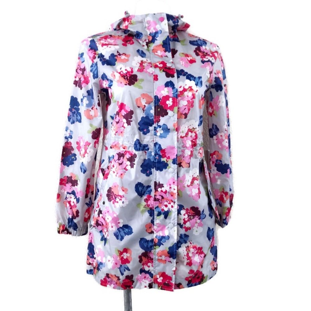 Joules Rain Floral Jacket Adjustable & Hood M
